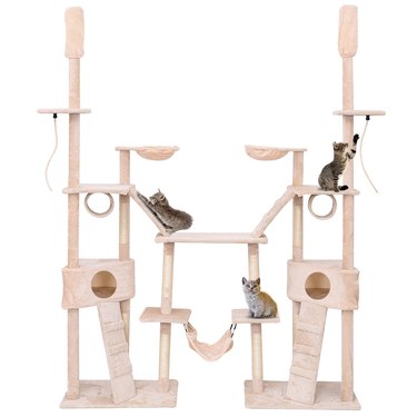 Multilevel Cat Tree by Gymax with Activity Tower Condo, Hammock, and Scratching Post Ropes