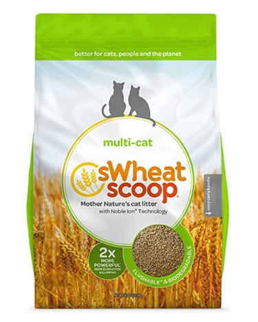 A bag of sWheat Scoop cat litter