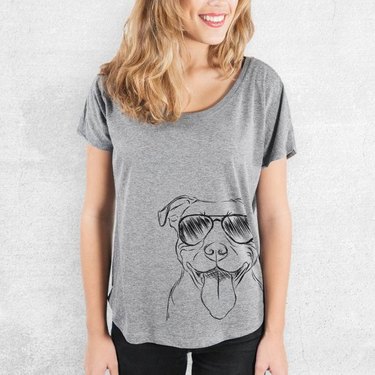 woman in cool pit bull shirt