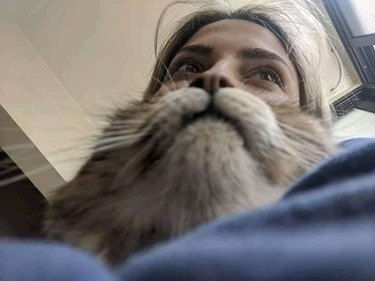 woman with cat beard