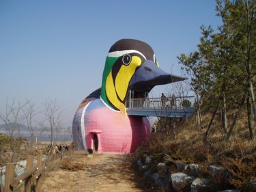 Korean building shaped like duck