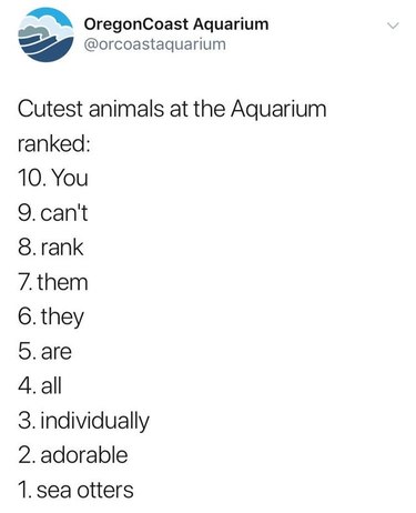 tweet from Oregon Coast Aquarium