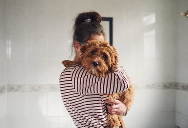 Woman with puppy