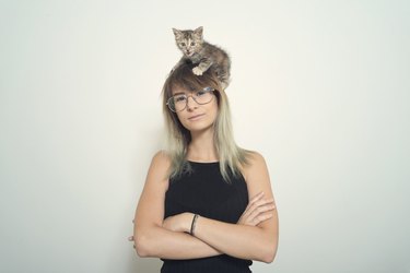Woman and her cat
