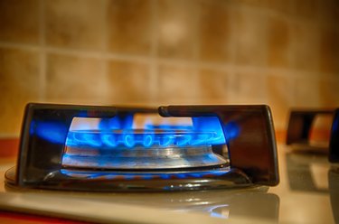 Gas On Kitchen stove burner