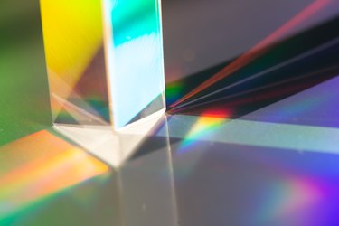 Triangular prism and prism of rainbow light