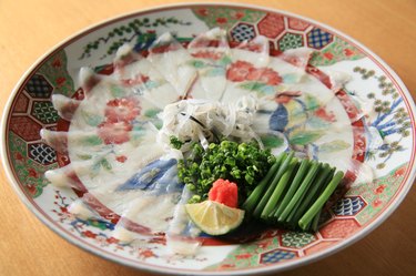 fugu sashimi (pufferfish)