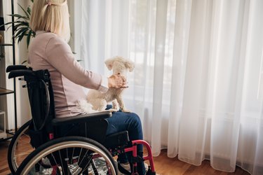 Disabled woman with her dog