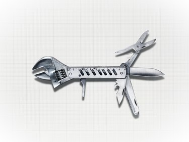 Wrench multi Tool On White