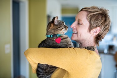 Woman Holding Her Cat