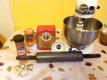 Ready to bake with ingredients and mixer laid out.