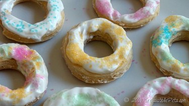 dog donuts in different colors