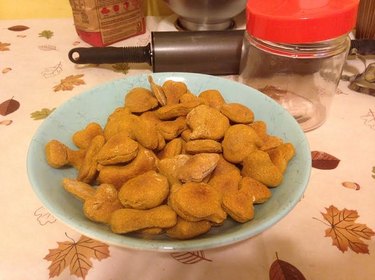 Bowl of homemade dog treats.