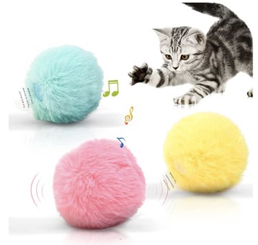 fluffy cat ball toys