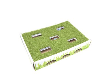 faux grass interactive cat toy