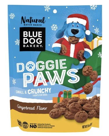 Blue Dog Bakery gingerbread flavor small and crunchy dog treats.