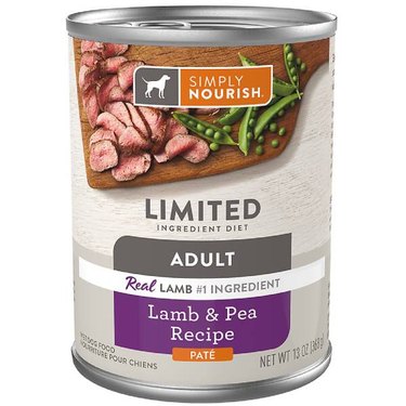 A single can of Simply Nourish® Limited-Ingredient Diet Pate Wet Dog Food - Natural