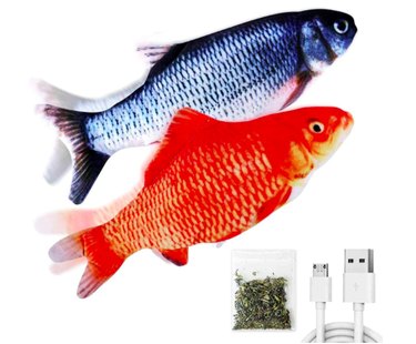 TOOGE 2-Pack 11-Inch Realistic Moving Fish Catnip Toy for Cats