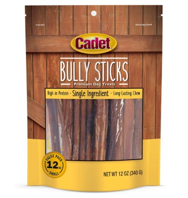 Cadet Bully Sticks Dog Treats (100% Beef), 12 Ounces