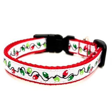 A Christmas Lights Seasonal Breakaway Cat Collar from Etsy