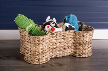 woven dog toy storage basket