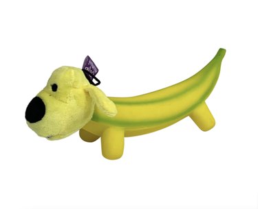 Banana-shaped dog toy