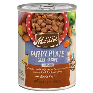 Merrick Grain-Free Wet Puppy Food Puppy Plate Beef Recipe, 12.7-oz can