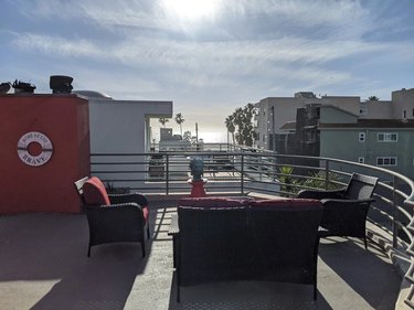 View from rooftop sun deck in Venice Beach
