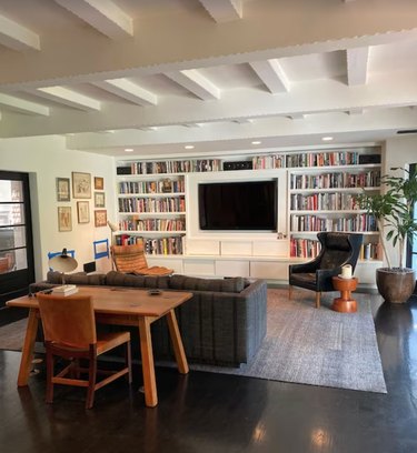 Family room with home theater in Brentwood, Los Angeles home