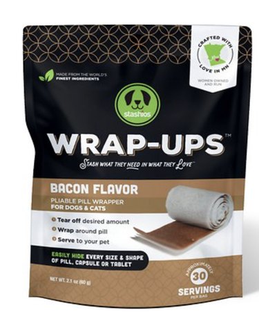 Stashios Wrap-Ups Bacon Flavor Grain-Free Dog & Cat Treats, 2.1-oz. Bag