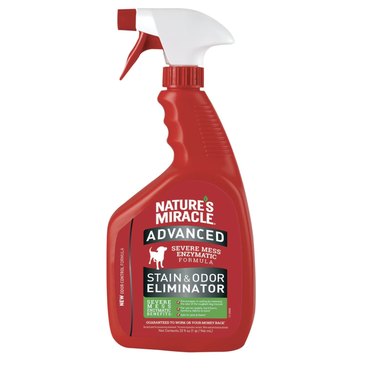 Spray bottle of Nature's Miracle Advanced Stain and Odor Eliminator
