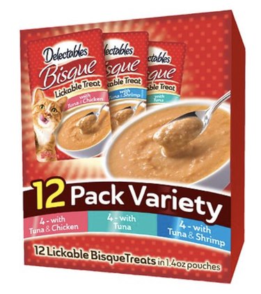 Hartz Delectables Bisque Variety Pack Lickable Cat Treats, 1.4-oz Pouches, 12-Count