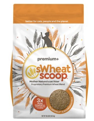 sWheat Scoop Premium+ Unscented Clumping Wheat Cat Litter