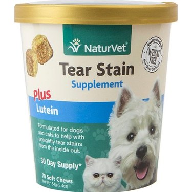 NaturVet Tear Stain Plus Lutein Soft Chews Vision Supplement for Cats & Dogs