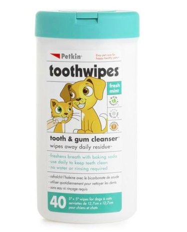 Petkin Fresh Mint Dog & Cat Plaque Tooth Wipes