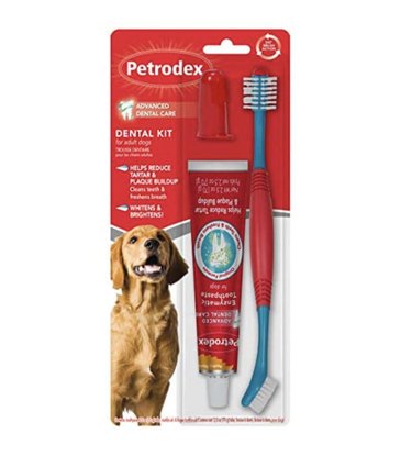 Petrodex Dental Care Kit for Adult Dogs, 3-Piece Set