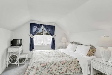 Cottage bedroom on Balboa Island in Newport Beach, CA.