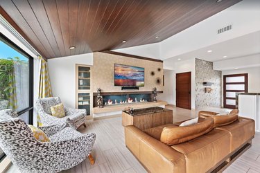 Beautiful modern home living area in Newport Beach, CA.