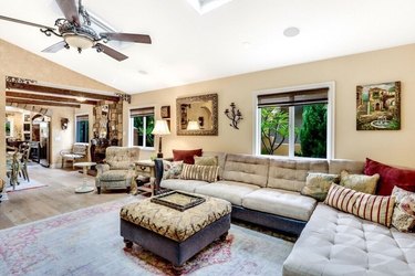 Spacious living room in luxury Dana Point, CA home.