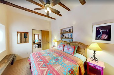 One bedroom at Casa Colibri decorated in Southwestern wear