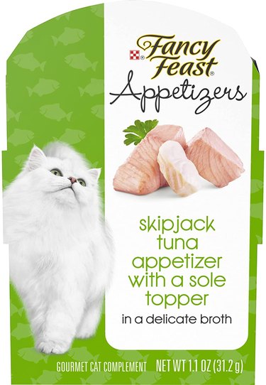 Purina Fancy Feast Appetizers Adult Gourmet Wet Cat Food Complement in Skipjack Tuna and Sole Flavor