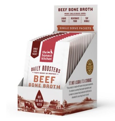 The Honest Kitchen Daily Boosters Beef Bone Broth with Turmeric for Dogs, 12-Count