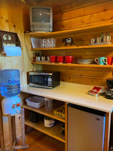 The dry kitchen at Aspen Cabin in near Whitefish, Montana