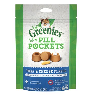 Greenies Pill Pockets Feline Tuna & Cheese Flavor Cat Treats, 1.6-oz Bag