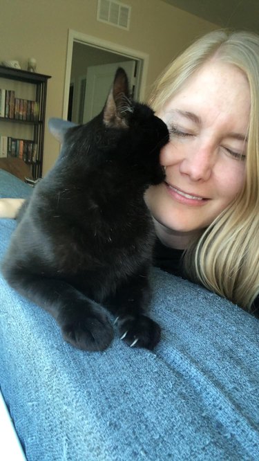 cat bites women's face as she tries to take selfie