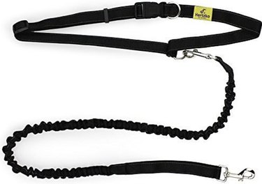 Hertzko Nylon Reflective Bungee Hands-Free Running Dog Leash in Black