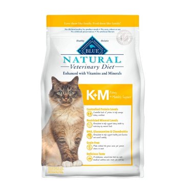 Blue Buffalo Natural Veterinary Diet K+M Kidney + Mobility Support Dry Cat Food