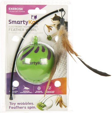 smartykat feather whirl electronic motion cat toy