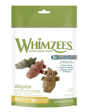 WHIMZEES Alligator Grain-Free Dental Dog Treats, Medium,12-Count