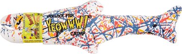 Colorful white fish catnip kicker toy